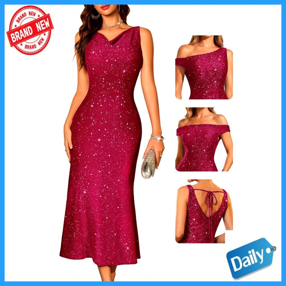Sequin Bodycon Dress Formal Elegant Cocktail Evening Party Wear